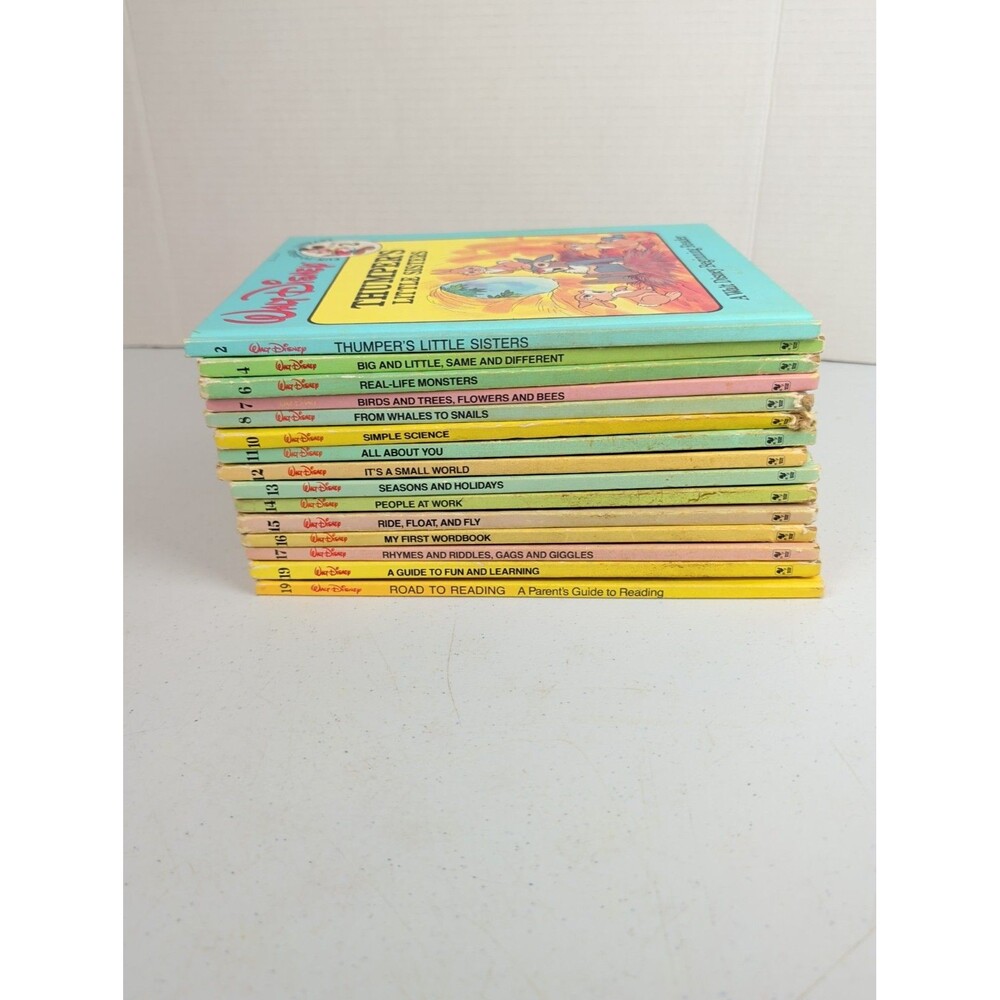 Walt Disney Fun-To-Learn Library Set 15 Books  1983, Hardcover